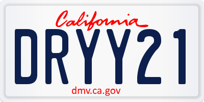 CA license plate DRYY21