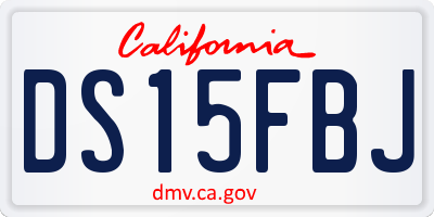 CA license plate DS15FBJ