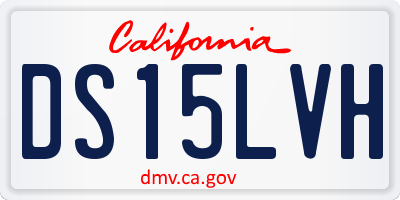 CA license plate DS15LVH