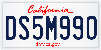 CA license plate DS5M990