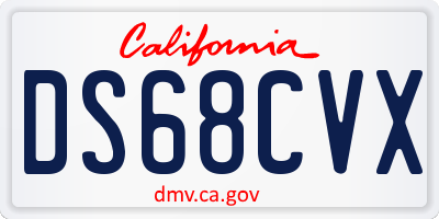 CA license plate DS68CVX