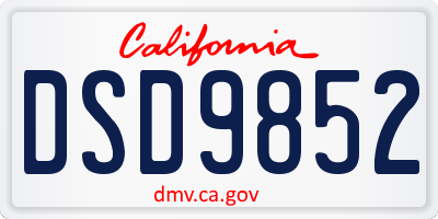 CA license plate DSD9852