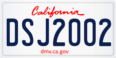 CA license plate DSJ2002