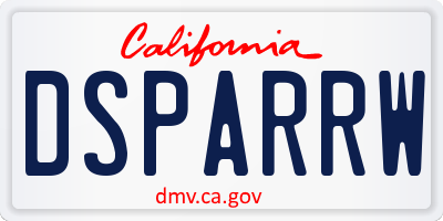 CA license plate DSPARRW