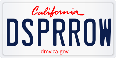 CA license plate DSPRROW