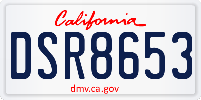 CA license plate DSR8653