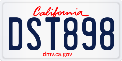 CA license plate DST898