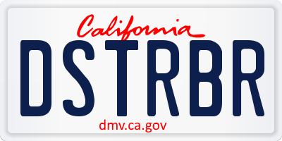 CA license plate DSTRBR