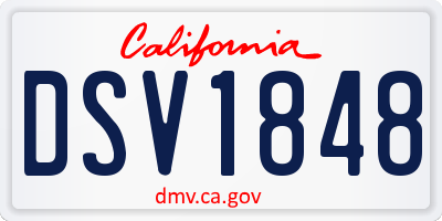 CA license plate DSV1848