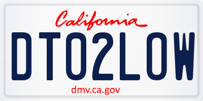 CA license plate DT02LOW