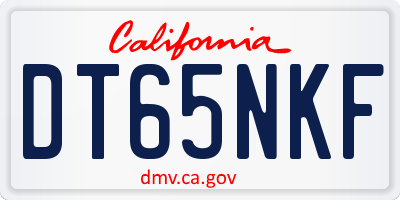 CA license plate DT65NKF