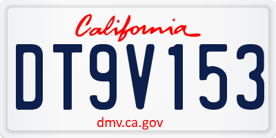 CA license plate DT9V153