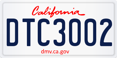 CA license plate DTC3002