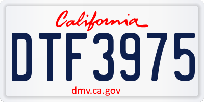 CA license plate DTF3975