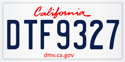 CA license plate DTF9327