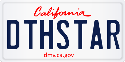 CA license plate DTHSTAR