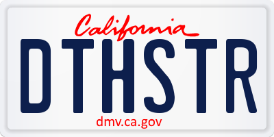 CA license plate DTHSTR