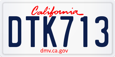 CA license plate DTK713