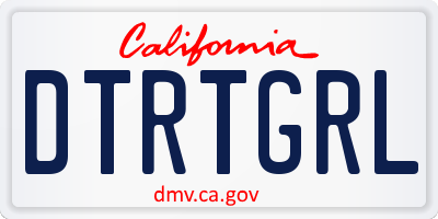 CA license plate DTRTGRL