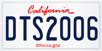 CA license plate DTS2006