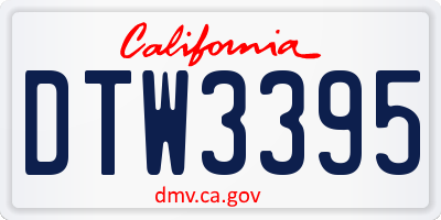 CA license plate DTW3395