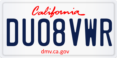 CA license plate DU08VWR