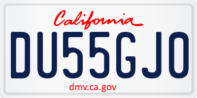 CA license plate DU55GJ0