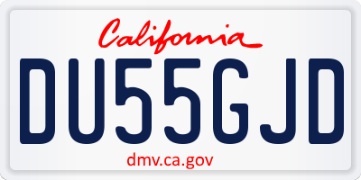 CA license plate DU55GJD