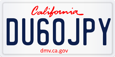 CA license plate DU60JPY