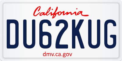 CA license plate DU62KUG