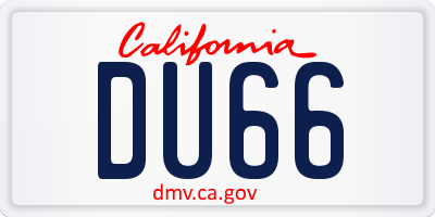 CA license plate DU66