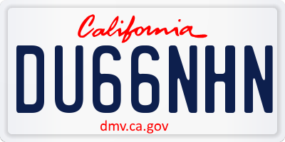 CA license plate DU66NHN