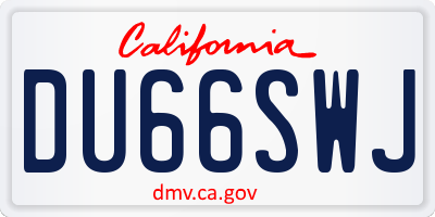 CA license plate DU66SWJ