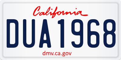 CA license plate DUA1968