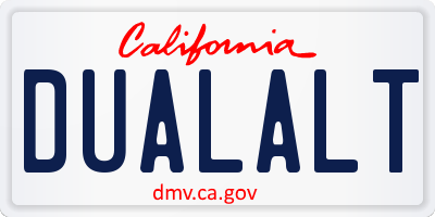 CA license plate DUALALT