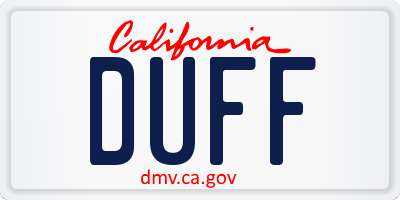 CA license plate DUFF