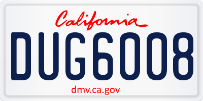 CA license plate DUG6008