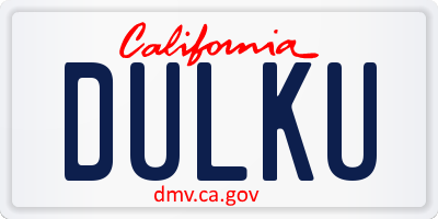 CA license plate DULKU