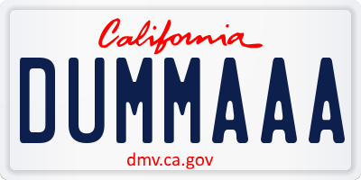 CA license plate DUMMAAA