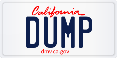CA license plate DUMP