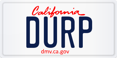 CA license plate DURP