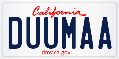 CA license plate DUUMAA