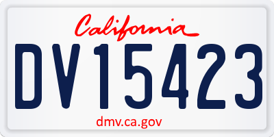 CA license plate DV15423