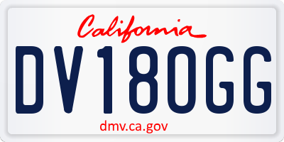 CA license plate DV18OGG