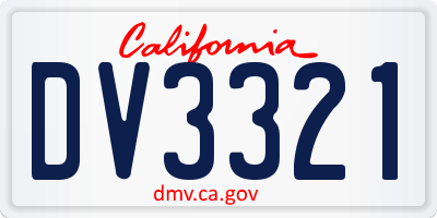 CA license plate DV3321