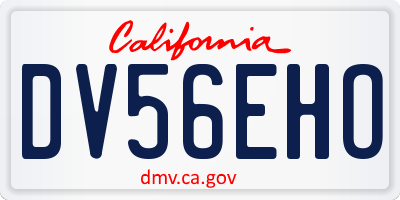 CA license plate DV56EHO