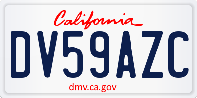 CA license plate DV59AZC