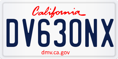 CA license plate DV63ONX