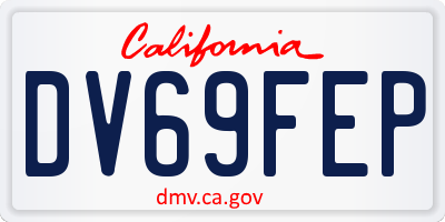 CA license plate DV69FEP