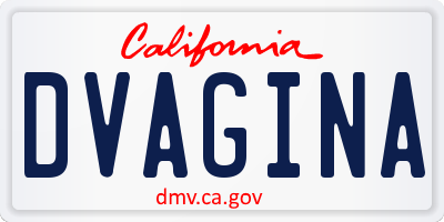 CA license plate DVAGINA